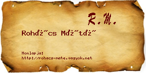 Rohács Máté névjegykártya