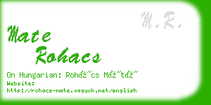 mate rohacs business card